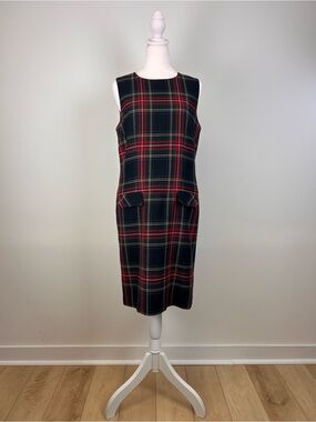Vintage 90s Tabi International Tartan Plaid Jumper Dress Size 6